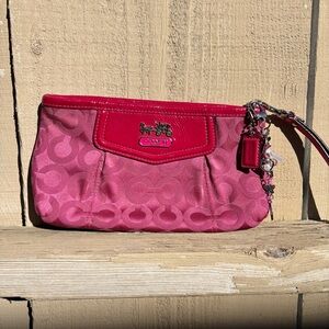 Coach Pink Logo Wristlet/Clutch